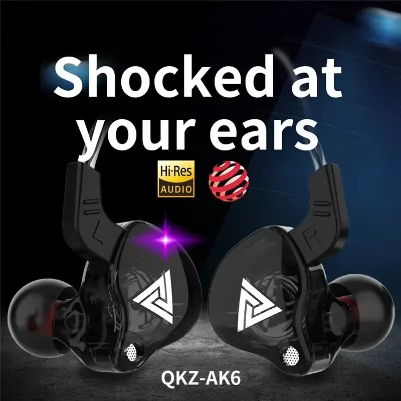  QKZ AK6 – HiFi In-Ear Headphones with Stereo Sound, Deep Bass, and Microphone | 3.5mm Jack