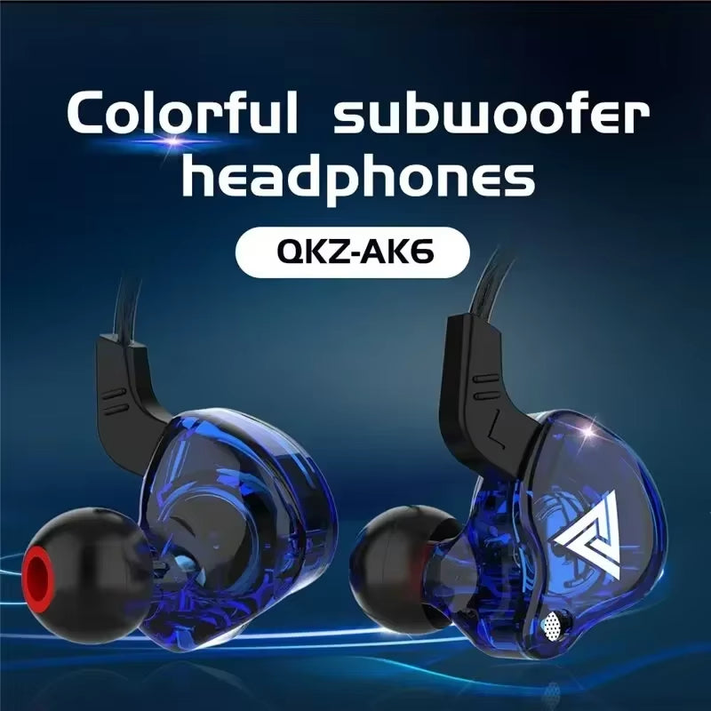  QKZ AK6 – HiFi In-Ear Headphones with Stereo Sound, Deep Bass, and Microphone | 3.5mm Jack